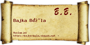 Bajka Béla névjegykártya