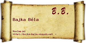 Bajka Béla névjegykártya